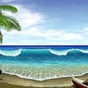 Leeward Canoe Beach Poster