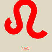 Leo Zodiac Sign Red Poster