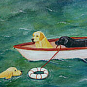 Lifeboat Labrador Dogs To The Rescue Poster