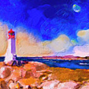 Light House At Peggys Cove Poster