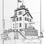 Lighthouse At Lorain Ohio Harbor Poster