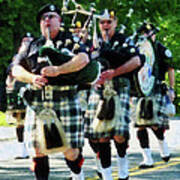 Line Of Bagpipers Poster