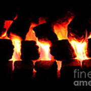 Lit Coal Fire Poster