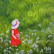 Girl In Meadow Poster