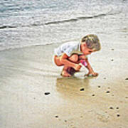 Little Girl On The Beach Poster