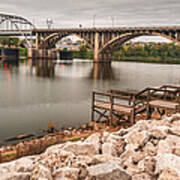 Little Rock Arkansas River Bridge Poster