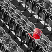 Lone Red Number 21 Fenway Park Bw Poster