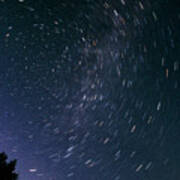 Long Exposure Showing Some Meteor Tracks Poster