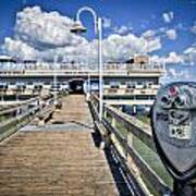 Lookout At Oceanview Fishing Pier - Color Poster