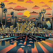 Los Angeles Skyline Abstract 2 Poster
