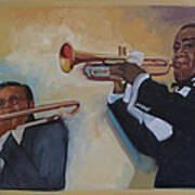 Louis Armstrong With Russell Big Chief Moore Poster
