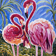 Love Flamingos Poster