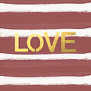 Love In Gold And Marsala Poster