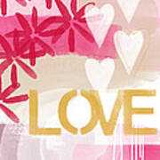 Love In Pink And Gold Poster