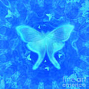 Luna Moth Blue Poster