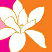 Magnolia 3- Colorful Flower Art Poster