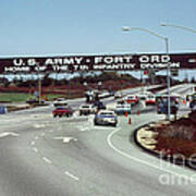 Main Gate 7th Inf. Div Fort Ord Army Base Monterey Calif. 1984 Pat Hathaway Photo Poster