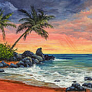Makena Beach Sunset Poster