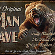 Man Cave Grizzly Poster