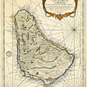 Map Of Barbados 1758 Poster