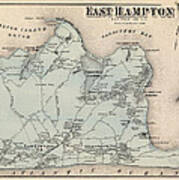 Map Of East Hampton 1873 Poster