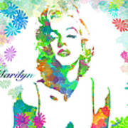 Marilyn Monroe Flowering Beauty Poster