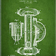 Marine Lifebuoy Patent From 1894 - Green Poster