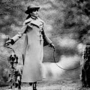 Marisa Berenson Walking Two Dogs Poster
