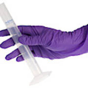 Measuring Flask In Latex-gloved Hand Poster