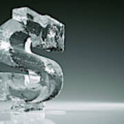 Melting Frozen Dollar Sign Poster