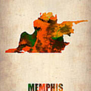 Memphis Watercolor Map Poster