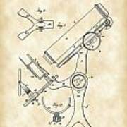 Microscope Patent 1886 - Vintage Poster
