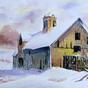 Middlebury Barn In Winter Poster