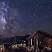 Milky Way Over Hwy. 395 Shacks Poster