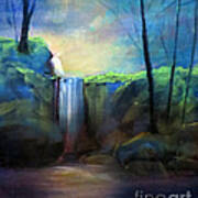 Misty Waterfall Poster
