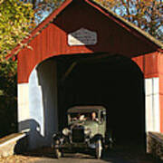 Model A Ford At Knecht's Bridge Poster