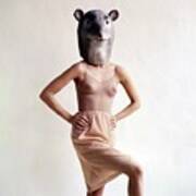 Model Wearing A Mouse Mask Poster
