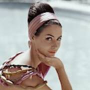 Model Wearing Turban In Front Of Lake Poster