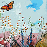 Monarch Butterfly Modern Art Poster