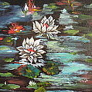 Monet's Pond With Lotus 1 Poster