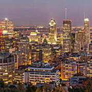 Montreal Skyline At Night Poster