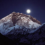Moon Over Nuptse Nepal Poster