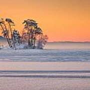 Moose Pond Winter Sunrise Poster