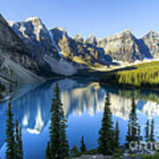 Moraine Lake At Banff National Park Poster