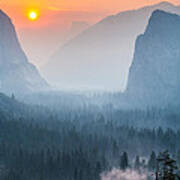 Morning Mist In The Valley Poster