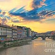 Morning On The River Arno Poster