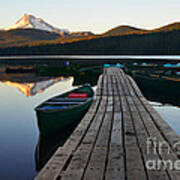 Morning Reflections With Mount Ranier Poster