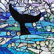 Mosaic Stained Glass - Whale Tail Poster