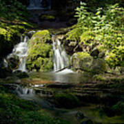 Mossy Rocks Waterfall 1 Poster