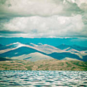 Mountain Lake In Tibet Manasarovar Poster